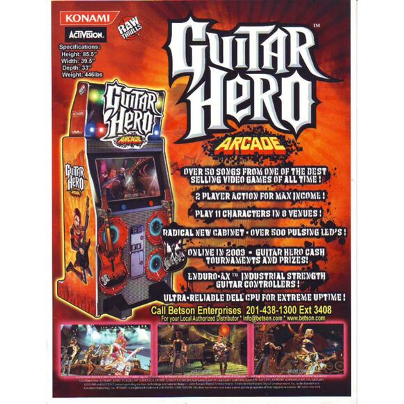 Guitar Hero Arcade FLYER 2009 Original NOS Art Print Sheet Rock And Roll - Picture 1 of 1